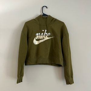Nike turtle neck cropped hoodie sweatshirt